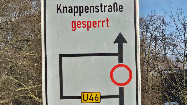 Vorankündigung Sperrung Knappenstraße 02/2026 Header